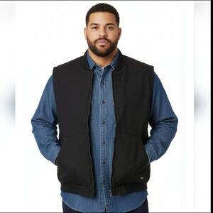 Dickies Men's High Pile Fleece Lined Duck Vest, workwear, Outdoor, plus size 2X